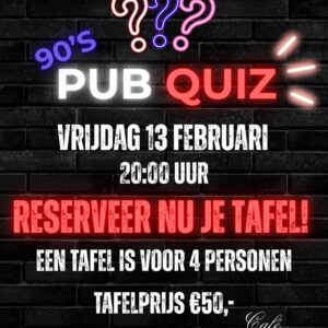 Deelname 90's Pubquiz 13 Februari 2026